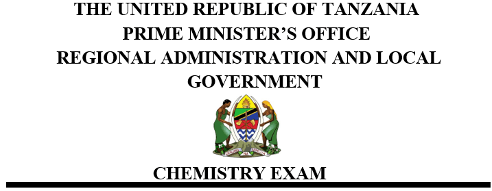 Chemistry Form Three Annual Exam 1